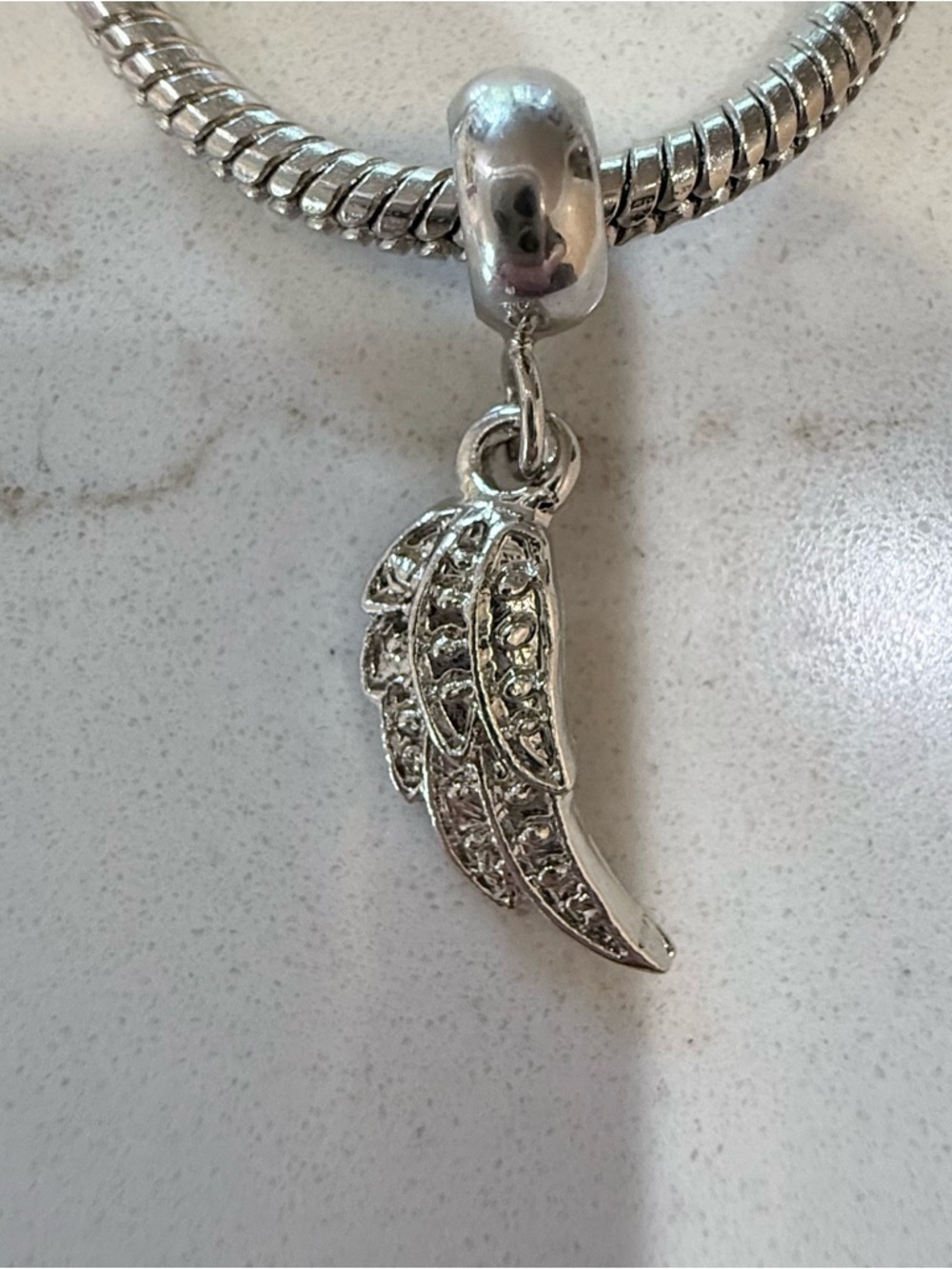Angel Wing Silver  Charm